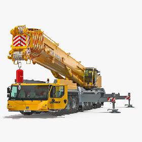 3D Liebherr LTM 1450 Mobile Crane Rigged